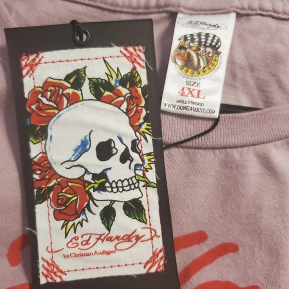 NWT Ed Hardy by Christian Audigier Skull Men's Shirt 4XL - Picture 8 of 9
